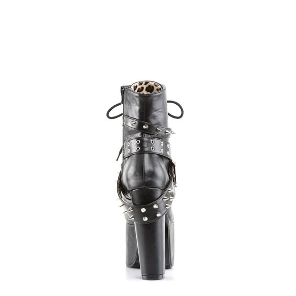 Demonia Torment 700 Black Platform Ankle Boots with Spikes - Picture 2 of 5